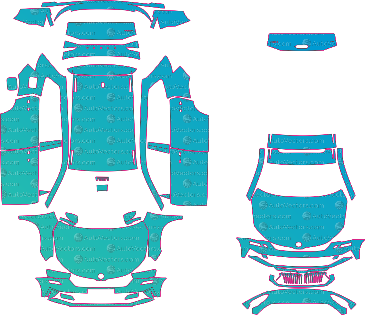 Skoda Karoq NU7 SE Drive (From 2022) SUV – pre-cut PPF pattern templates, instant digital download vector cut files (CDR, AI, PDF, SVG)