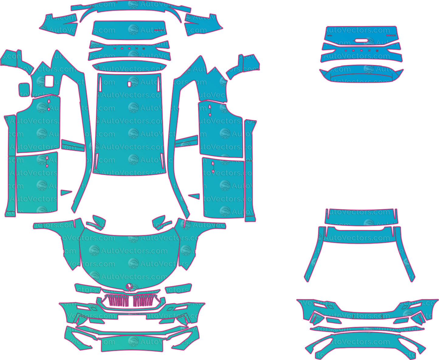 Skoda Karoq Sportline (From 2022) SUV – pre-cut PPF pattern templates, instant digital download vector cut files (CDR, AI, PDF, SVG)