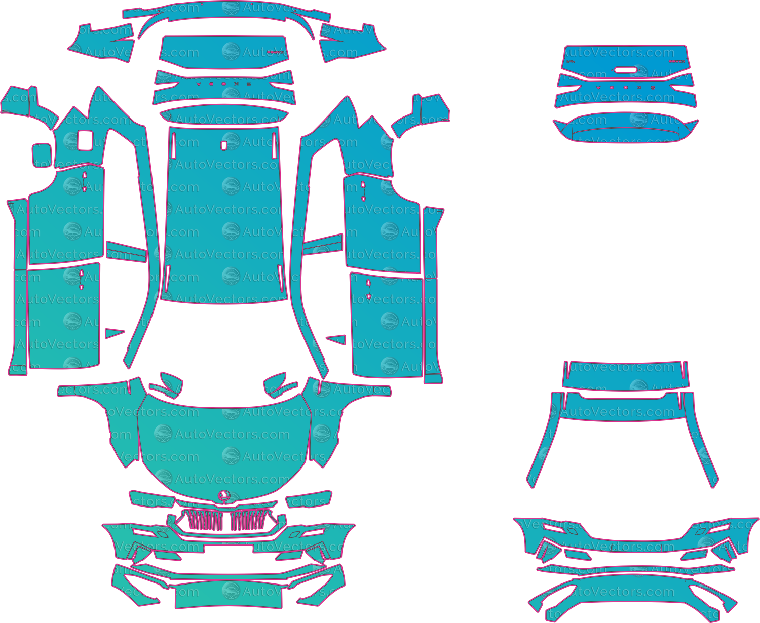 Skoda Karoq Sportline (From 2022) SUV – pre-cut PPF pattern templates, instant digital download vector cut files (CDR, AI, PDF, SVG)