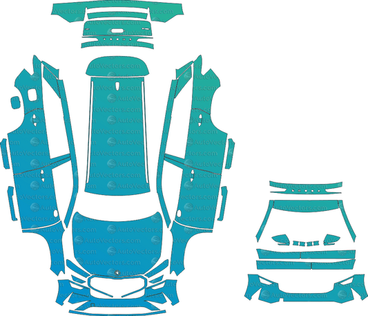 Skoda Kodiaq (From 2024) SUV pre-cut PPF vector template download