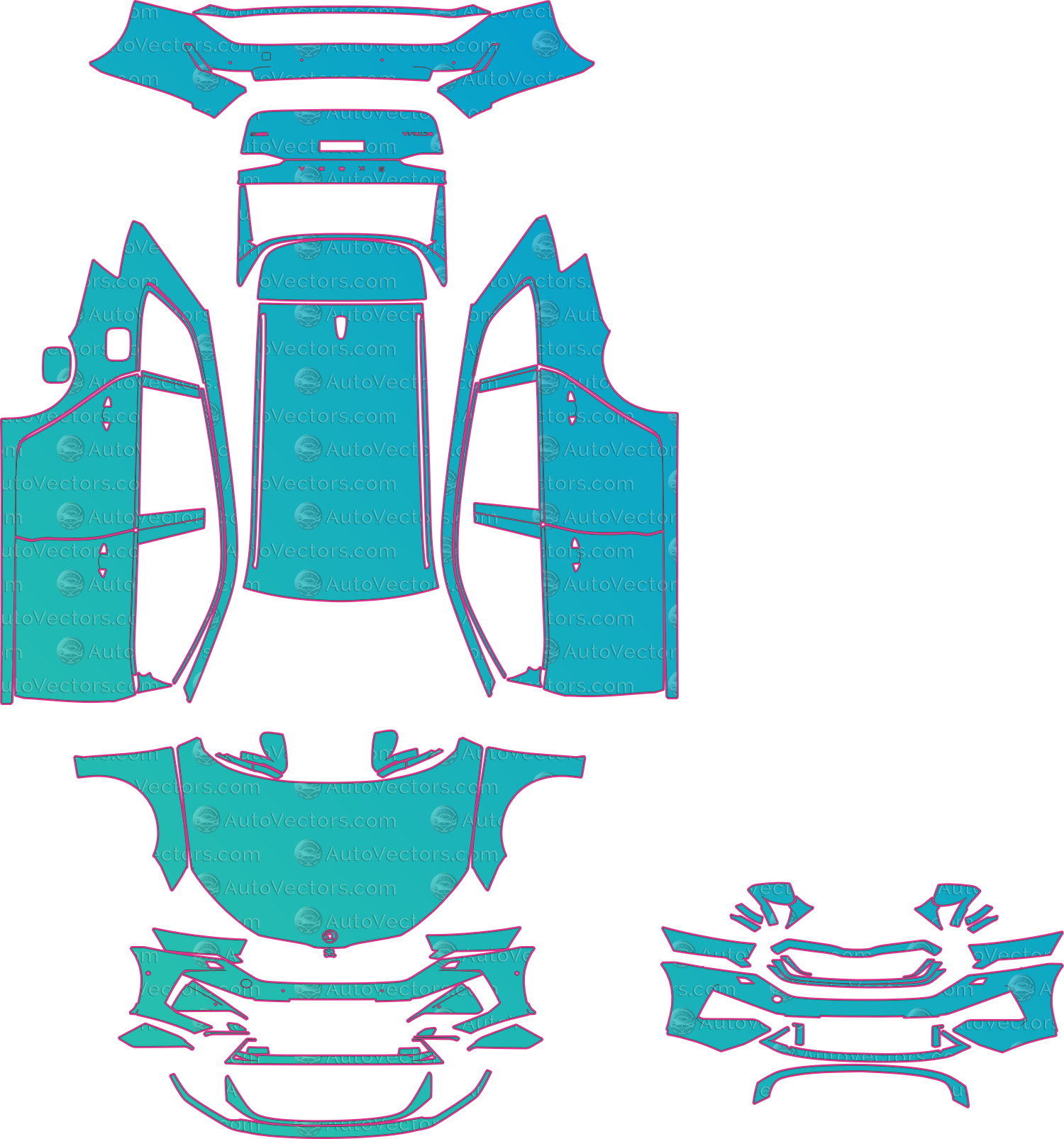 Skoda Octavia Mk4 VRS (From 2025) Estate – pre-cut PPF pattern templates, instant digital download vector cut files (CDR, AI, PDF, SVG)