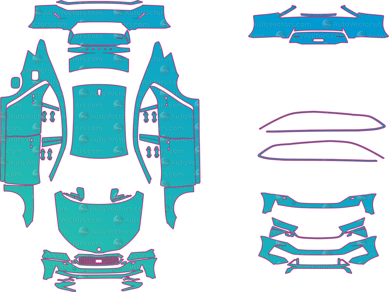 Skoda Octavia NX Base (From 2024) Hatchback – pre-cut PPF pattern templates, instant digital download vector cut files (CDR, AI, PDF, SVG)