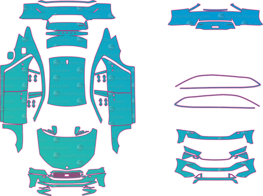 Skoda Octavia NX Base (From 2024) Hatchback – pre-cut PPF pattern templates, instant digital download vector cut files (CDR, AI, PDF, SVG)