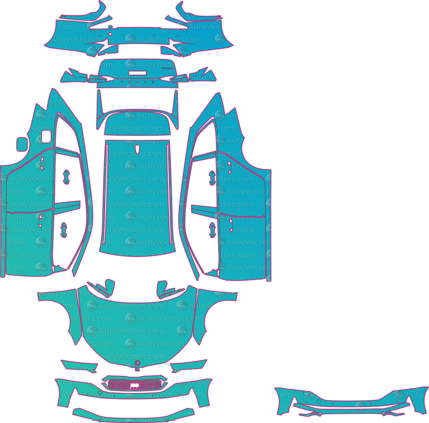 Skoda Octavia NX Base (From 2025) Estate – pre-cut PPF pattern templates, instant digital download vector cut files (CDR, AI, PDF, SVG)