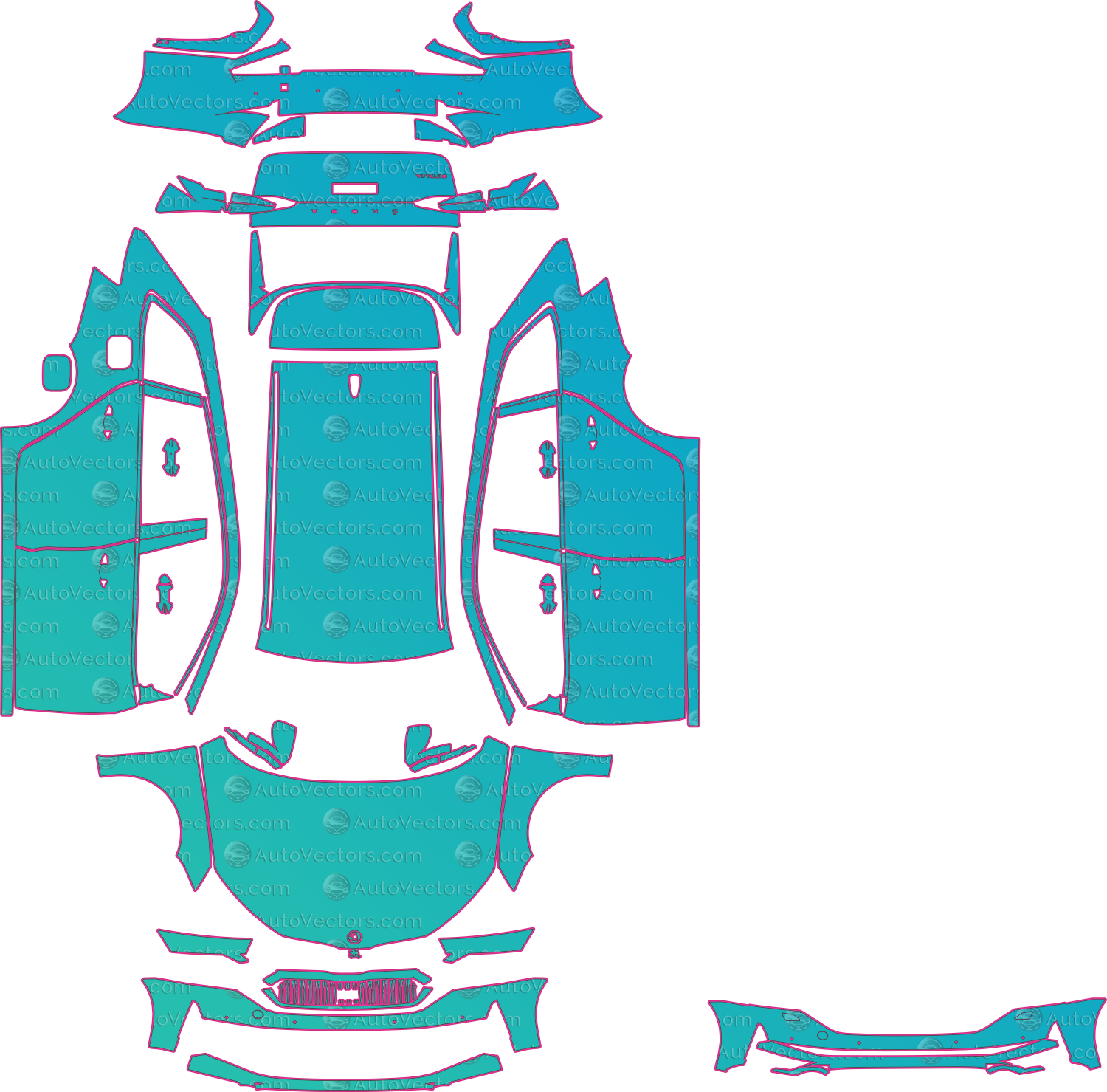 Skoda Octavia NX Base (From 2025) Estate – pre-cut PPF pattern templates, instant digital download vector cut files (CDR, AI, PDF, SVG)