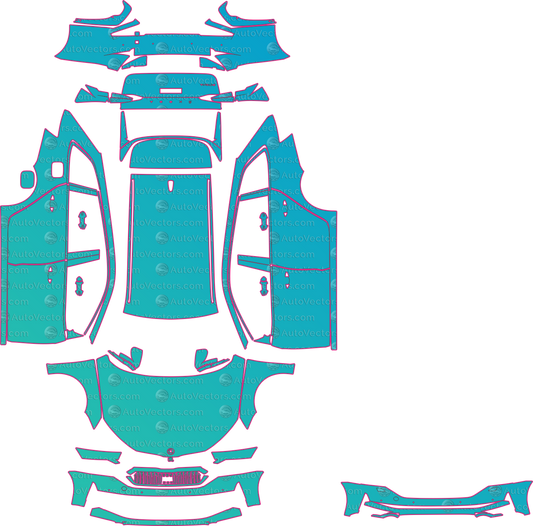 Skoda Octavia NX Base (From 2025) Estate – pre-cut PPF pattern templates, instant digital download vector cut files (CDR, AI, PDF, SVG)