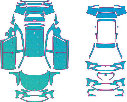 Skoda Scala Base (From 2026) Hatchback – pre-cut PPF pattern templates, instant digital download vector cut files (CDR, AI, PDF, SVG)