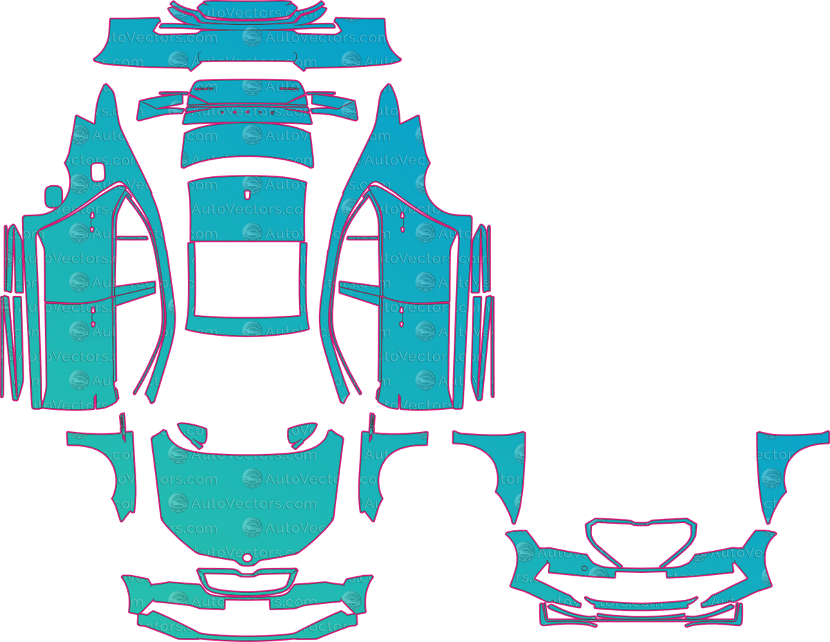 Škoda Superb China Hatch (From 2024) Hatchback – pre-cut PPF pattern templates, instant digital download vector cut files (CDR, AI, PDF, SVG)