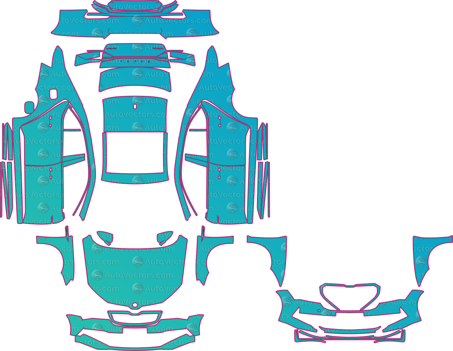 Škoda Superb China Hatch (From 2024) Hatchback – pre-cut PPF pattern templates, instant digital download vector cut files (CDR, AI, PDF, SVG)