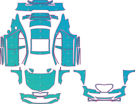 Škoda Superb China Hatch (From 2024) Hatchback – pre-cut PPF pattern templates, instant digital download vector cut files (CDR, AI, PDF, SVG)