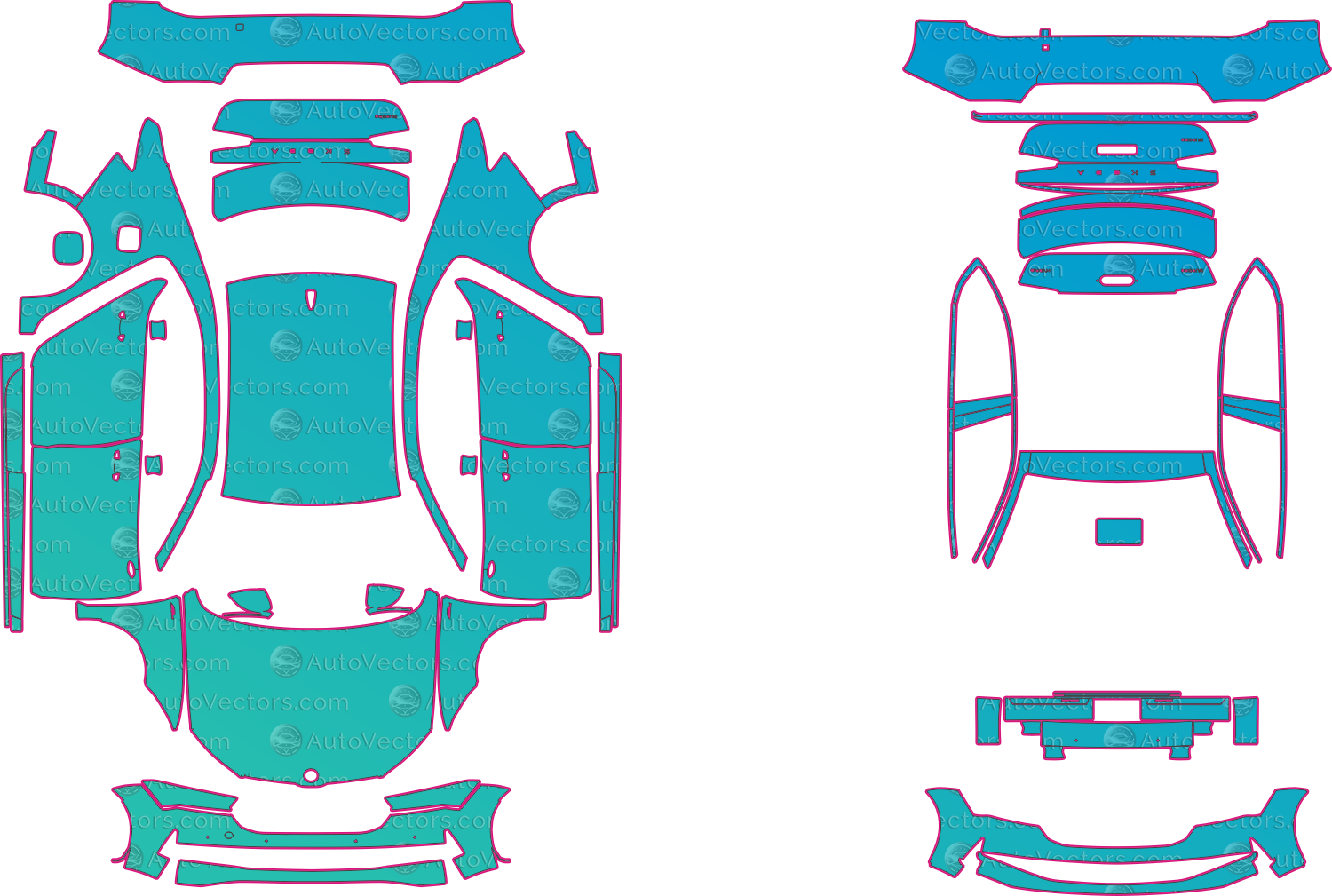 Skoda Superb SE L (From 2024) Hatchback – pre-cut PPF pattern templates, instant digital download vector cut files (CDR, AI, PDF, SVG)