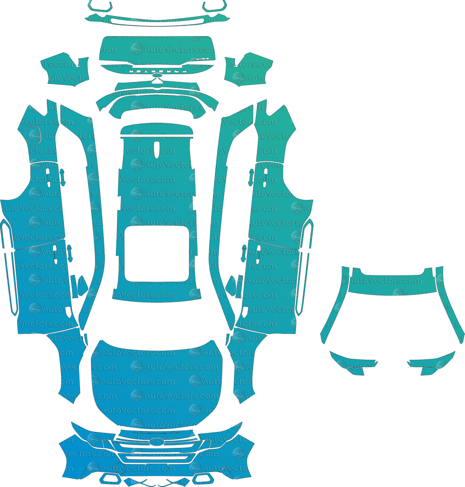 Subaru Forester Limited (From 2025) SUV pre-cut PPF vector template download