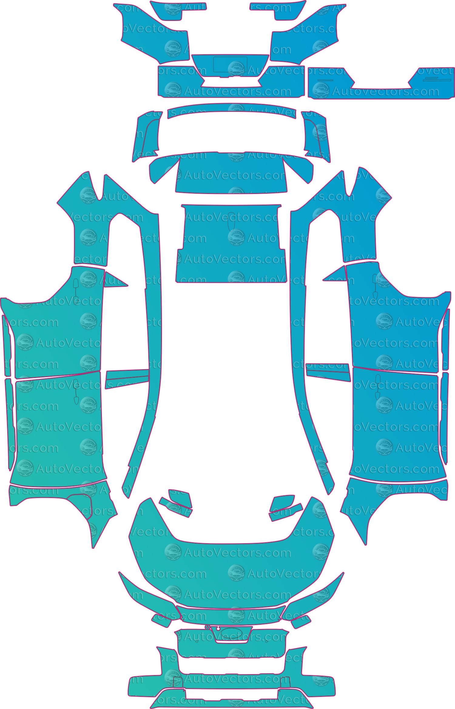 Subaru Trailseeker (From 2026) SUV Pre-Cut PPF Pattern Templates – pre-cut PPF pattern templates, digital download vector files (CDR, AI, PDF, DXF, SVG)