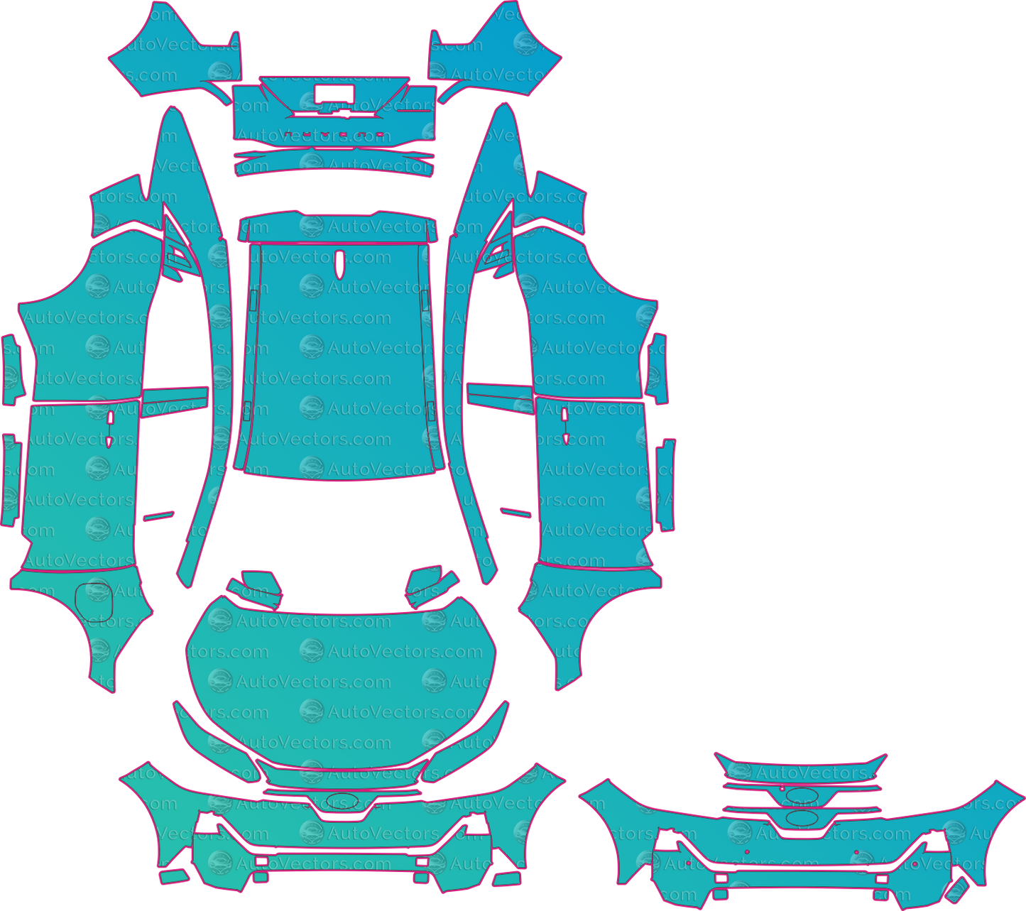 Subaru Uncharted Base (From 2026) SUV Pre-Cut PPF Pattern Templates – pre-cut PPF pattern templates, digital download vector files (CDR, AI, PDF, DXF, SVG)