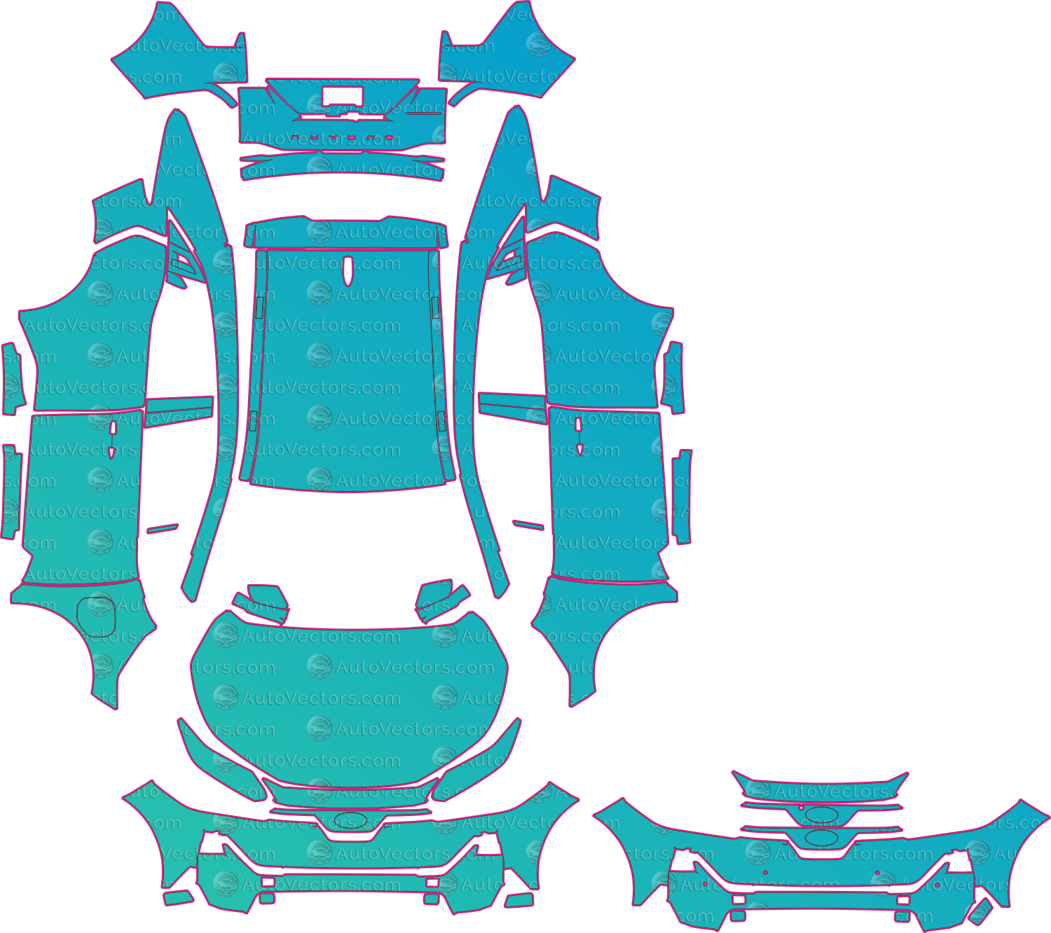 Subaru Uncharted Base (From 2026) SUV Pre-Cut PPF Pattern Templates – pre-cut PPF pattern templates, digital download vector files (CDR, AI, PDF, DXF, SVG)