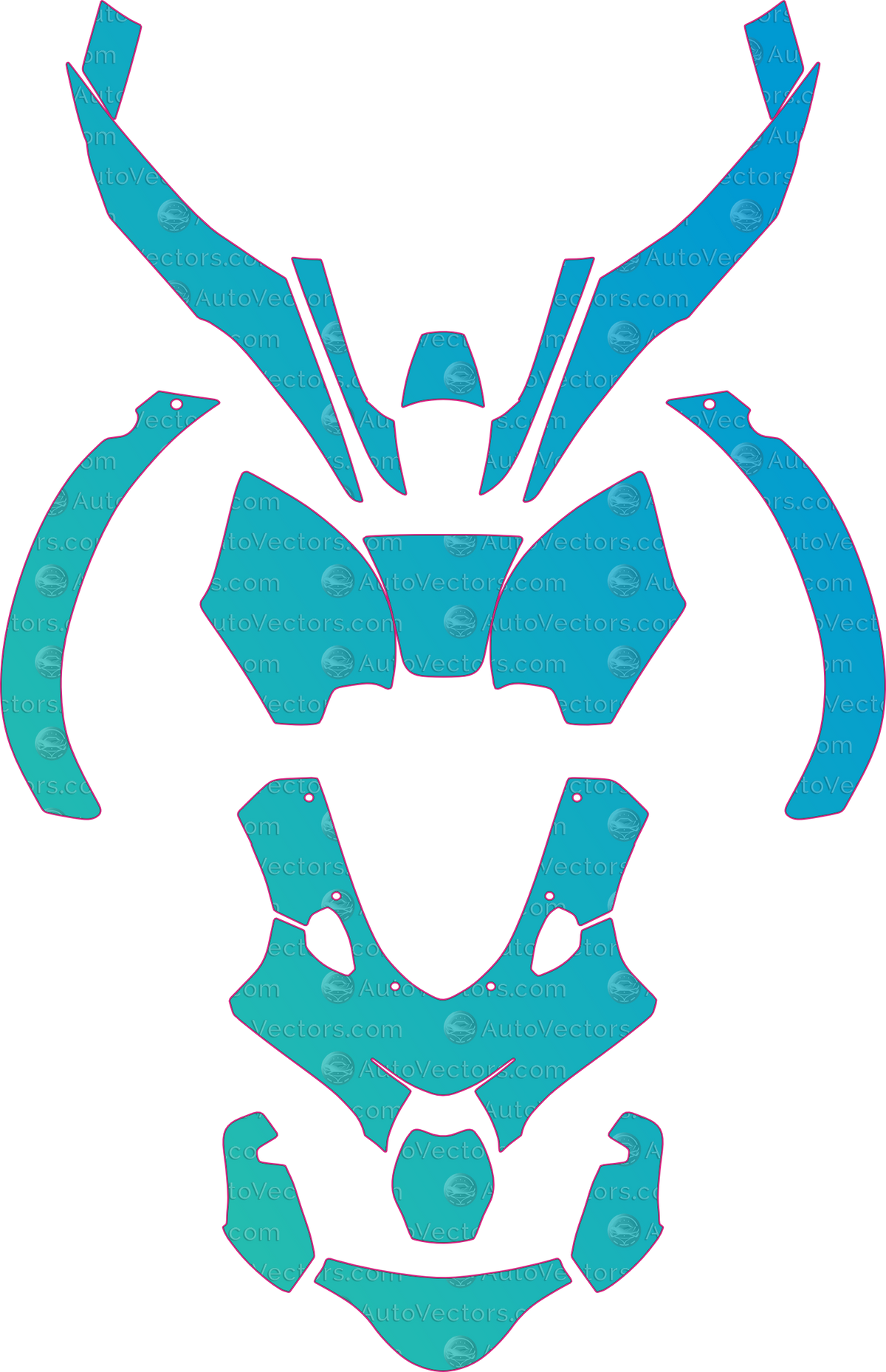 Suzuki GSX-R1000 Base (From 2017) Moto motorcycle PPF pattern layout