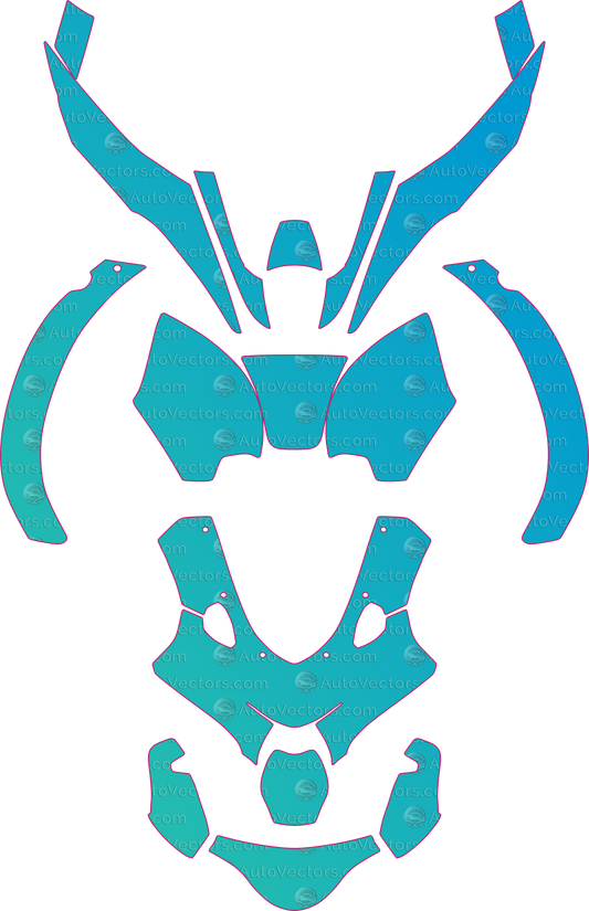 Suzuki GSX-R1000 Base (From 2017) Moto motorcycle PPF pattern layout