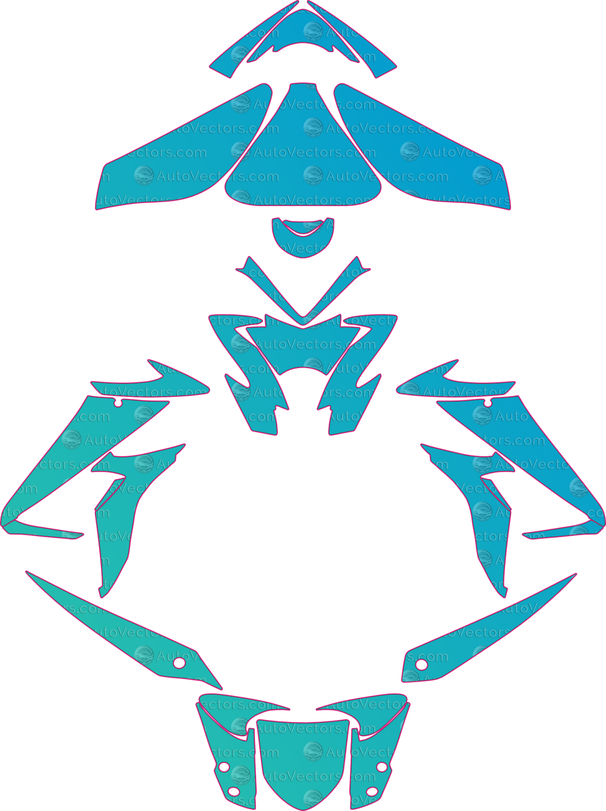 Suzuki GSX-S1000 Base (From 2015) Moto motorcycle PPF pattern layout