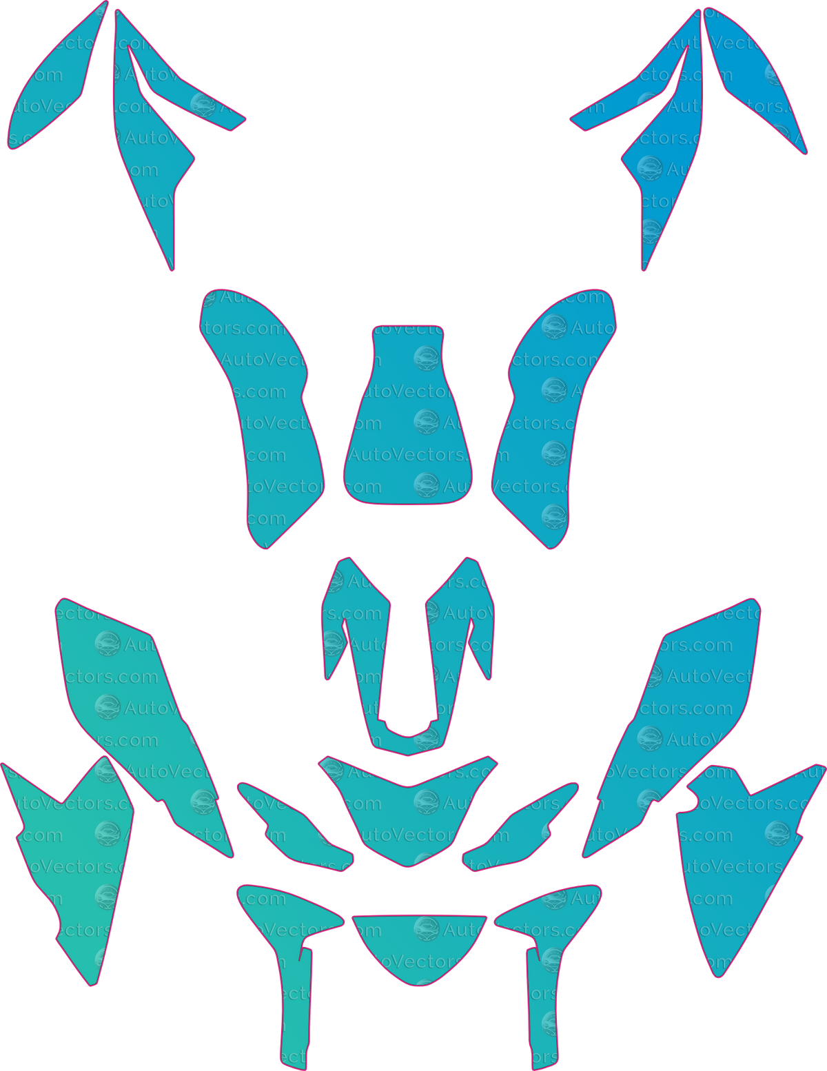 Suzuki GSX-S750 Base (From 2017) Moto motorcycle PPF pattern layout