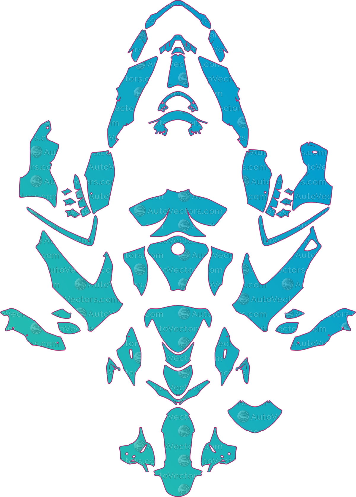 Suzuki Hayabusa (From 2023) Moto motorcycle PPF pattern layout