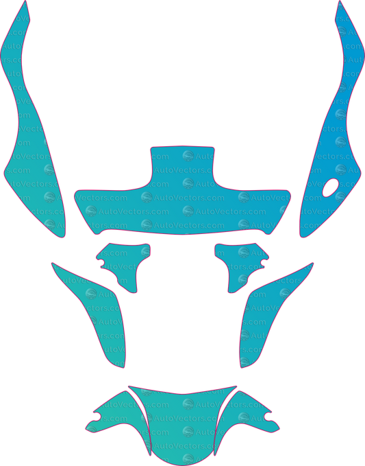 Suzuki SFV650 Gladius (From 2015) Moto motorcycle PPF pattern layout