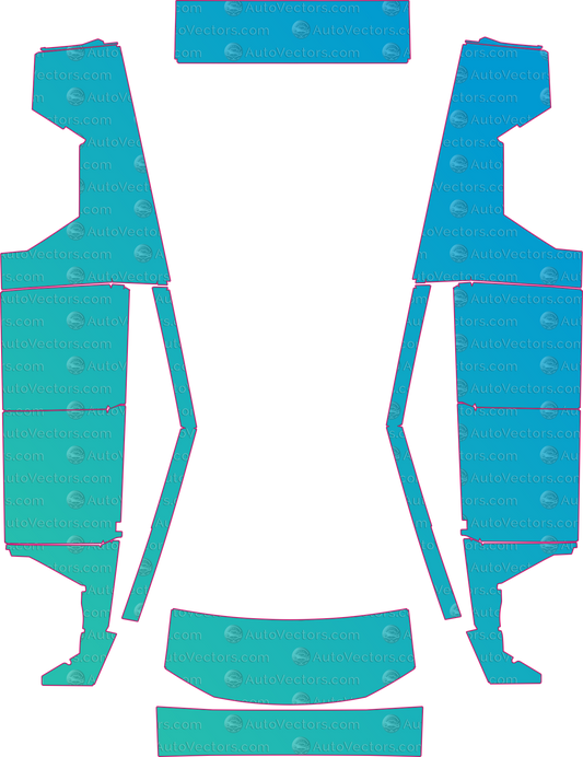 Tesla Cyber Truck (From 2025) Pickup Pre-Cut Vinyl Pattern Templates – pre-cut PPF pattern templates, digital download vector files (CDR, AI, PDF, DXF, SVG)