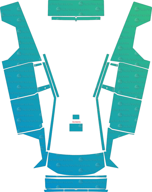 Tesla Cybertruck Base (From 2024) Pickup pre-cut PPF vector template download