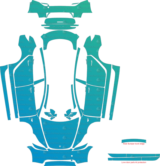 Tesla Model 3 Base (From 2024) Sedan pre-cut PPF vector template download