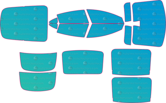 Tesla Model 3 Base v1 (2021-2023) Sedan – window tint pre-cut templates, instant digital download vector cut files (CDR, AI, PDF, SVG)