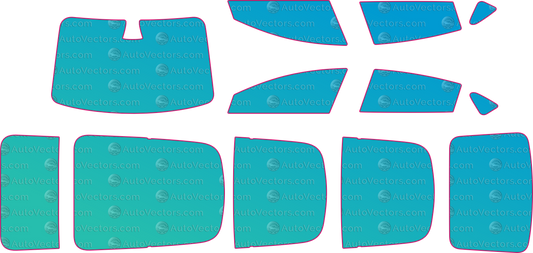 Tesla Model 3 Base v2 (2021-2023) Sedan – window tint pre-cut templates, instant digital download vector cut files (CDR, AI, PDF, SVG)