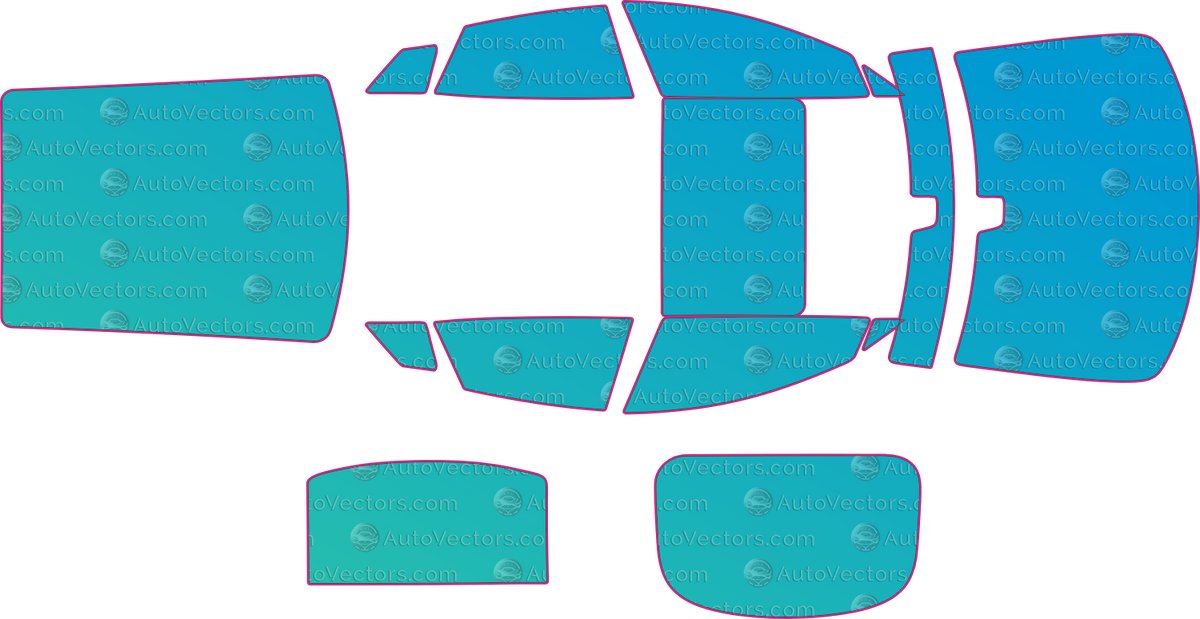 Tesla Model S Base (2012-2020) – window tint pre-cut templates, instant digital download vector cut files (CDR, AI, PDF, SVG)
