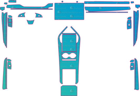 Tesla Model S Base (From 2023) Sedan Interior Pre-Cut PPF Pattern Templates – interior pre-cut PPF pattern templates, digital download vector files (CDR, AI, PDF, DXF, SVG)