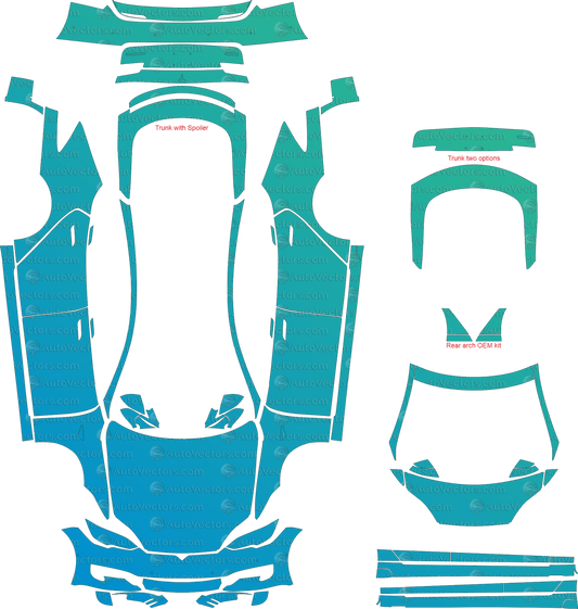 Tesla Model S (From - 2017) Sedan pre-cut PPF vector template download