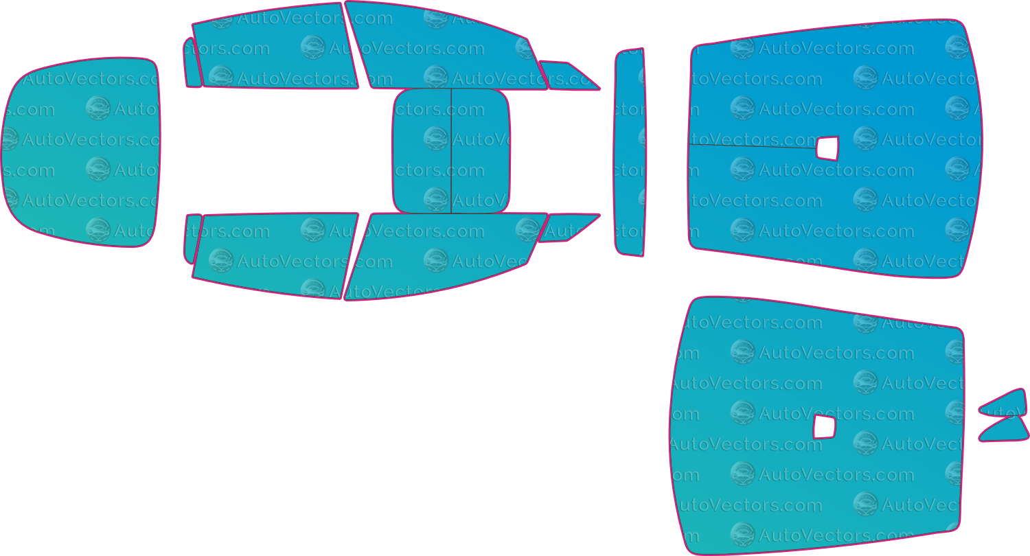 Tesla Model X Base (2016-2023) SUV Window Tint Pre-cut Templates – window tint pre-cut templates, digital download vector files (CDR, AI, PDF, DXF, SVG)