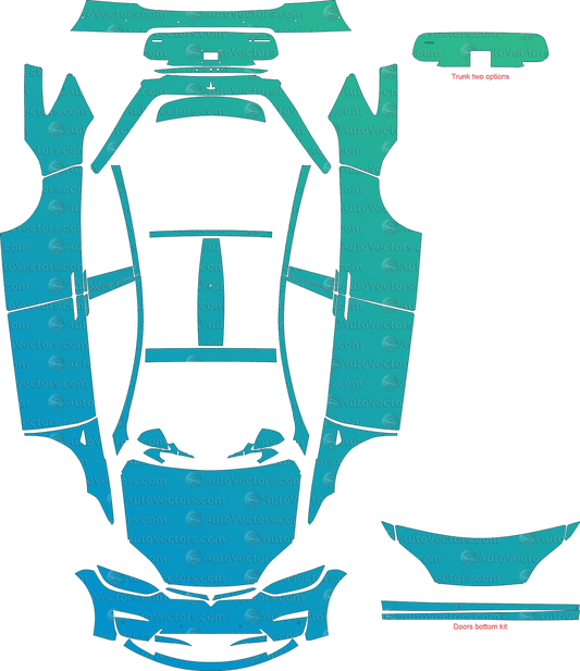 Tesla Model X Base, Plaid (From - 2022) SUV pre-cut PPF vector template download