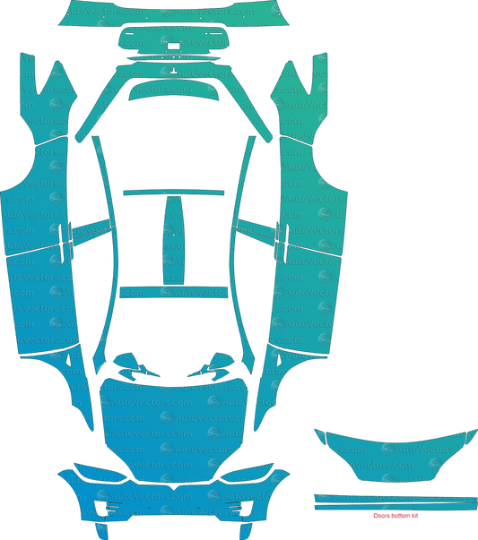 Tesla Model X (From 2016) SUV pre-cut PPF vector template download