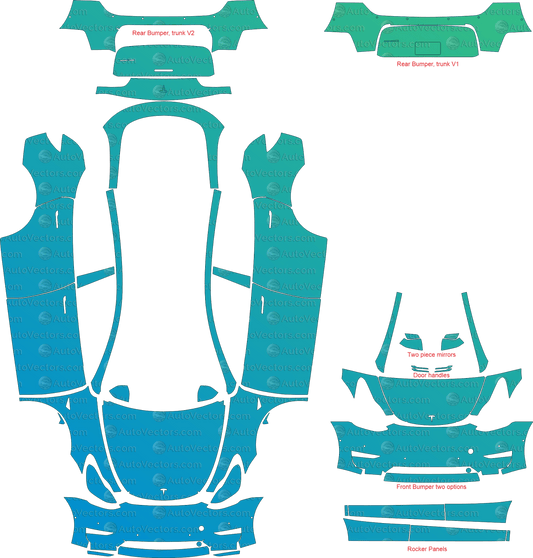 Tesla Model Y Base (From 2020) SUV pre-cut PPF vector template download