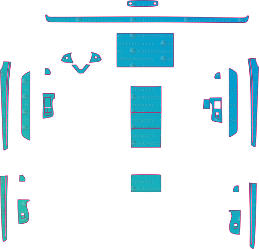 Tesla Model Y L Base (From 2025) SUV Interior Pre-Cut PPF Pattern Templates – interior pre-cut PPF pattern templates, digital download vector files (CDR, AI, PDF, DXF, SVG)