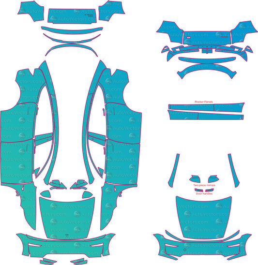 Tesla Model Y L (From 2025) SUV Pre-Cut PPF Pattern Templates – pre-cut PPF pattern templates, digital download vector files (CDR, AI, PDF, DXF, SVG)