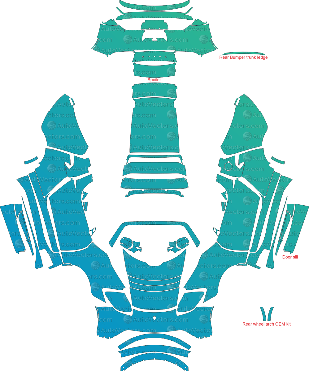 Tesla Roadster Base (From - 2010) Roadster pre-cut PPF vector template download