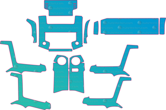 Toyota 4Runner N280 Base (From 2021) SUV Interior – interior pre-cut PPF pattern templates, instant digital download vector cut files (CDR, AI, PDF, SVG)