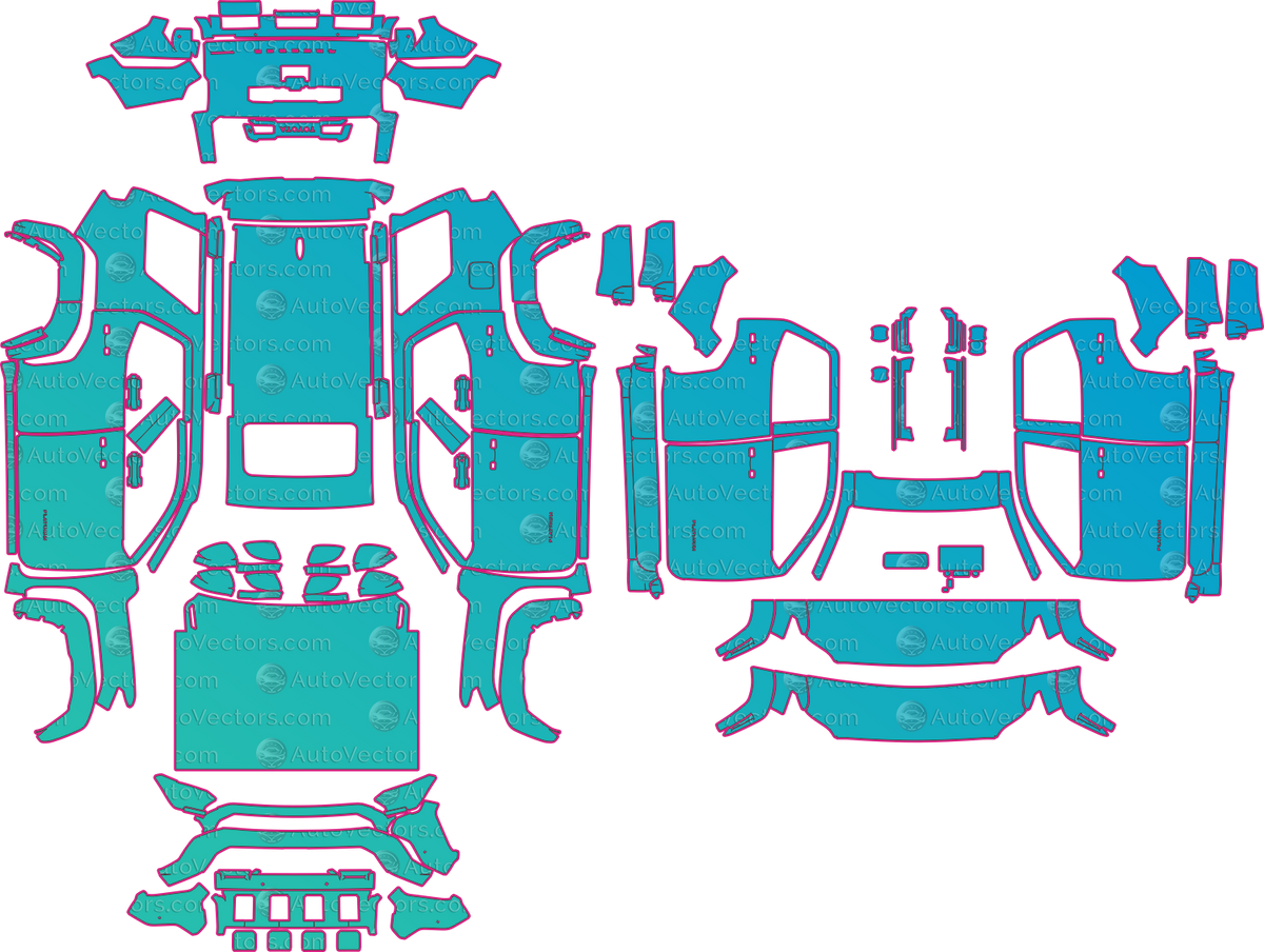 Toyota 4Runner Platinum (From 2026) SUV pre-cut PPF pattern layout