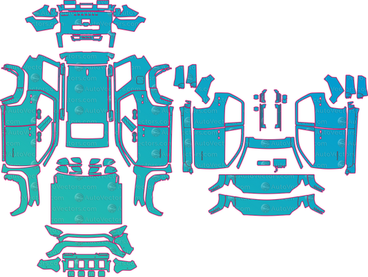 Toyota 4Runner Platinum (From 2026) SUV pre-cut PPF pattern layout