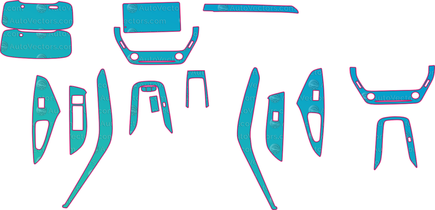 Toyota Allion (From 2021) Sedan Interior – interior pre-cut PPF pattern templates, instant digital download vector cut files (CDR, AI, PDF, SVG)