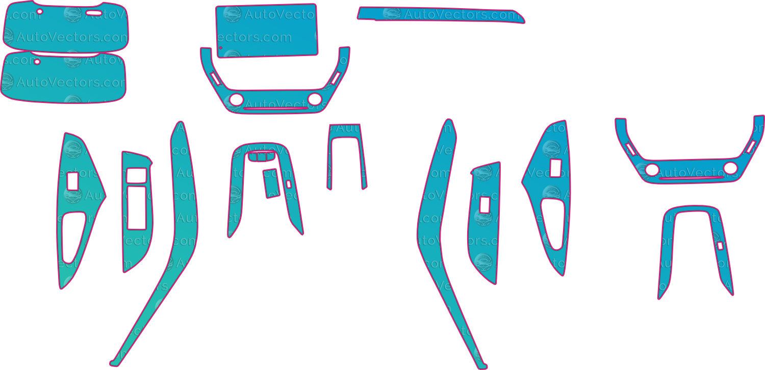 Toyota Allion (From 2021) Sedan Interior – interior pre-cut PPF pattern templates, instant digital download vector cut files (CDR, AI, PDF, SVG)