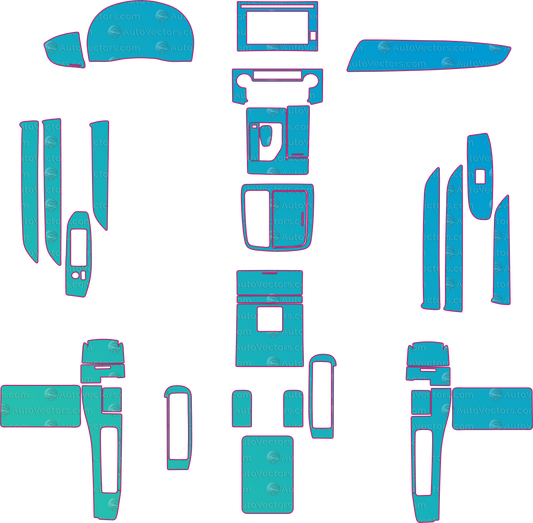 Toyota Alphard Base (From 2017) Van Interior – interior pre-cut PPF pattern templates, instant digital download vector cut files (CDR, AI, PDF, SVG)