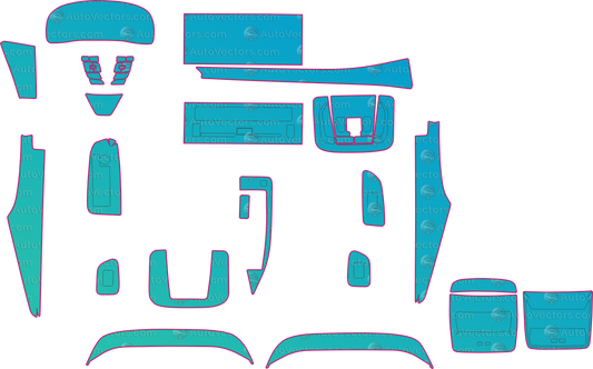 Toyota Avalon (From 2024) Sedan Interior – interior pre-cut PPF pattern templates, instant digital download vector cut files (CDR, AI, PDF, SVG)