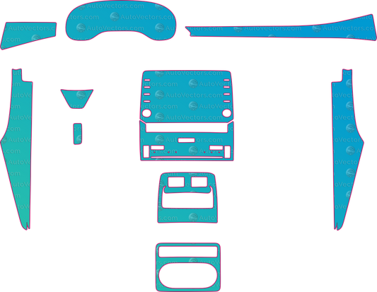 Toyota Avalon Ver2 (From 2019) Sedan Interior – interior pre-cut PPF pattern templates, instant digital download vector cut files (CDR, AI, PDF, SVG)
