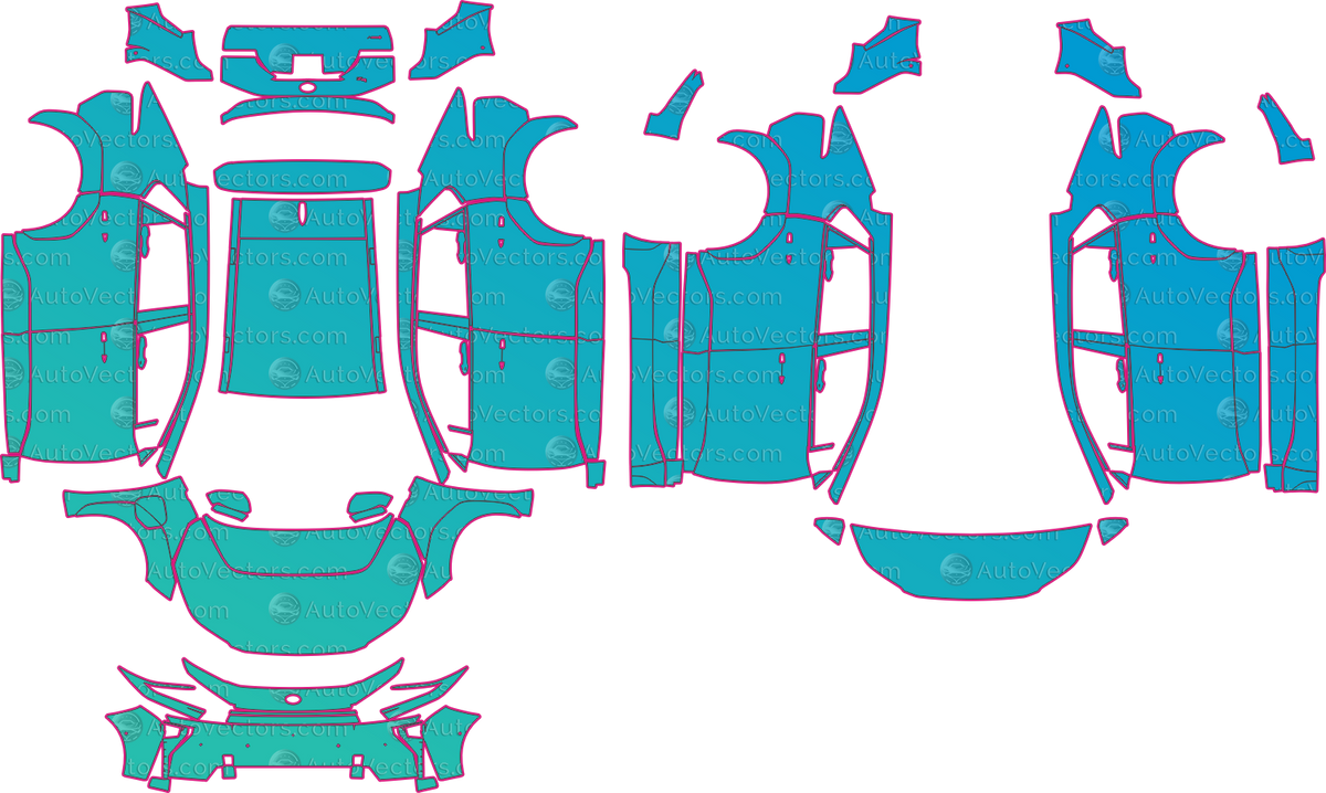 Toyota bZ XLE (From 2026) Sedan pre-cut PPF pattern layout