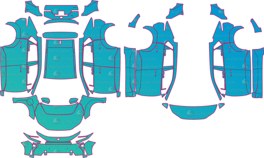 Toyota bZ XLE (From 2026) Sedan pre-cut PPF pattern layout